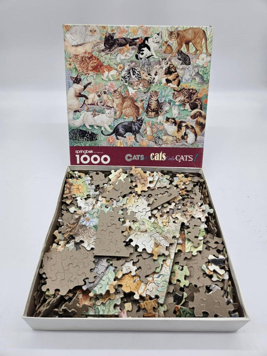 VTG Springbok Cats Cats Cats Cats 1000 Piece Jigsaw Puzzle 24" x 30" PZL6117