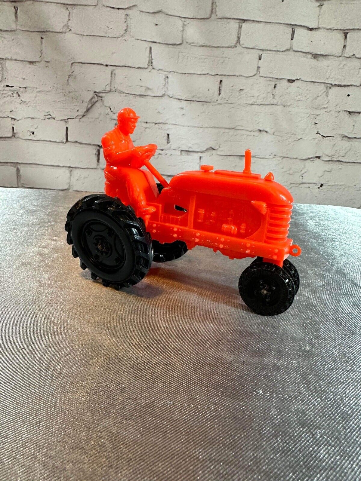 Barr Rubber Tractor Toy Products Plastic Sandusky Ohio 50s Orange Vintage Rare