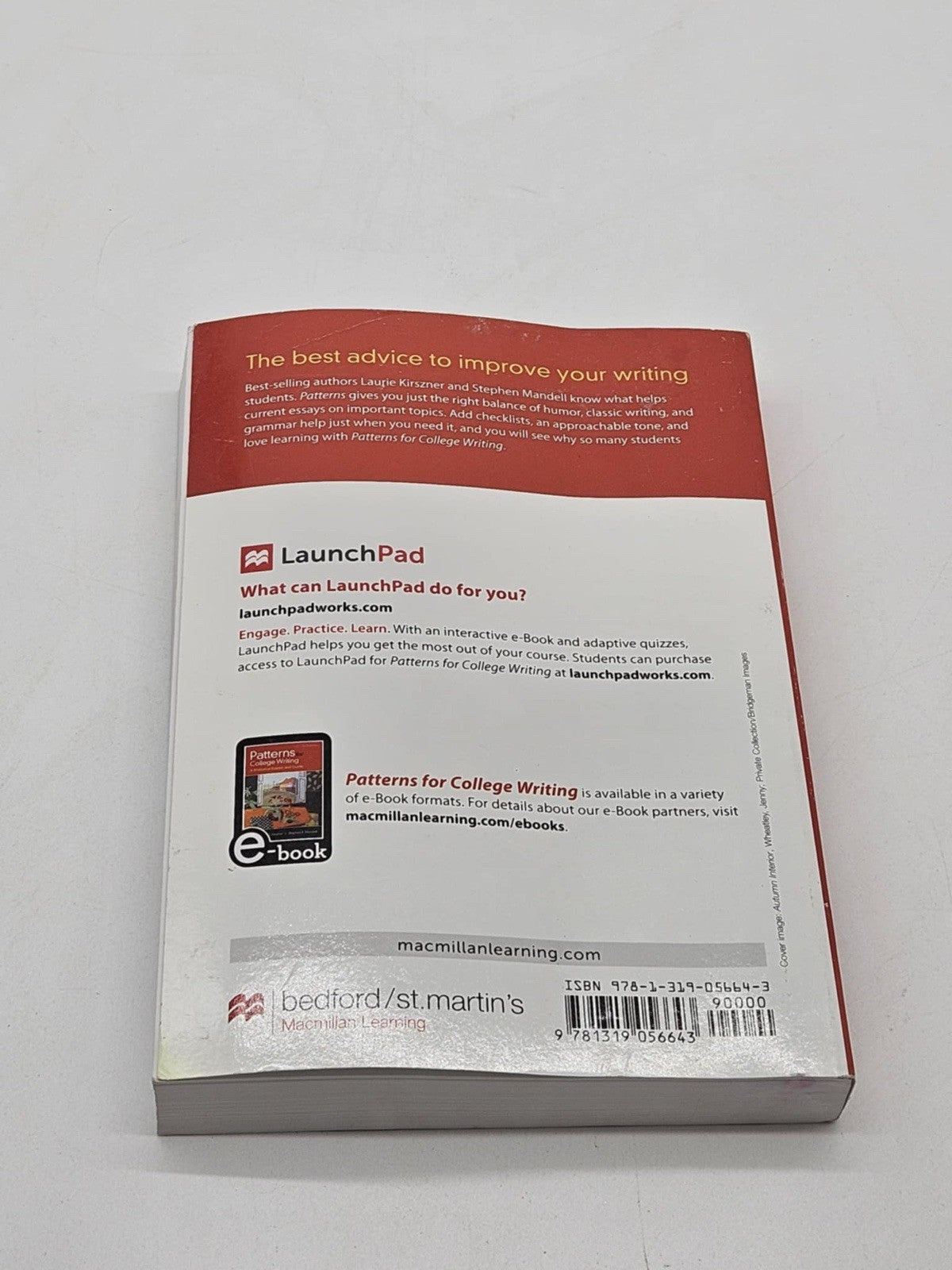 Patterns for College Writing: A Rhetorical Reader and Guide, 14th edition G/Vg