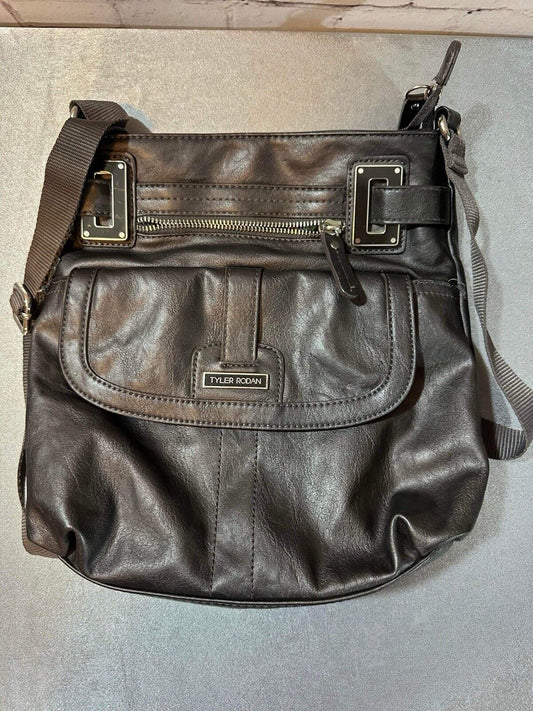 Tyler Rodan Cross Body Purse Brown with cute colorful inside JWL