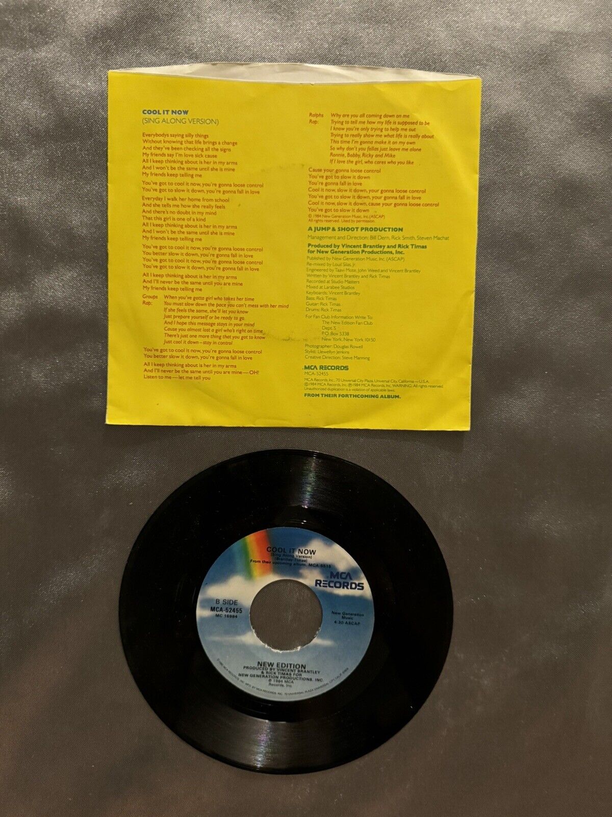 NEW EDITION Cool It Now / Cool It Now (Sing Along) 45 RPM Record 7" Single 1984