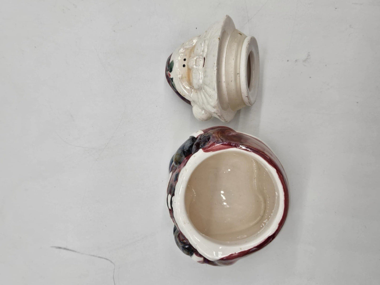 Iridescent Porcelain Santa Claus Candy Jar