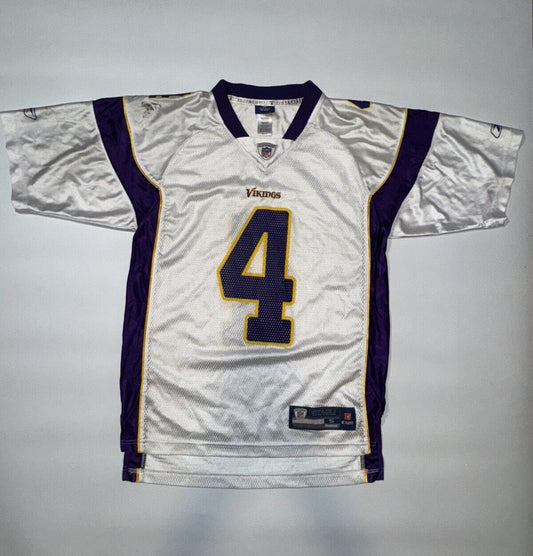Reebok Minnesota Vikings Road White Brett Favre Jersey Sz L 2009 2010