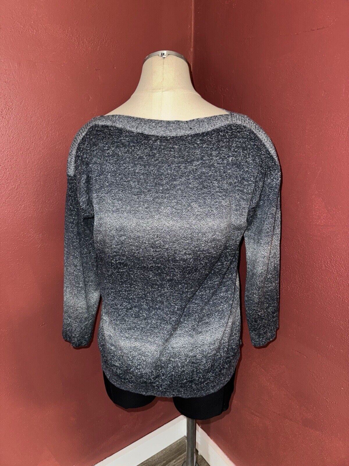 Women's Croft & Barrow 3/4 Sleeve Ombre Boatneck Sweater ~ Sz M ~ WMC