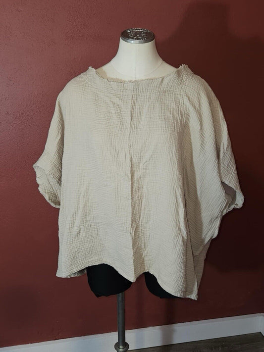 NWT BLACK CRANE Organic Gauze Top, Stone, M
