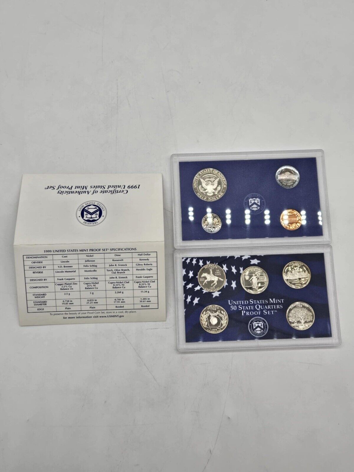 Lot of 3 Uncirculated 1999 Coins Clad Proof Set U.S. Mint  (JB01)