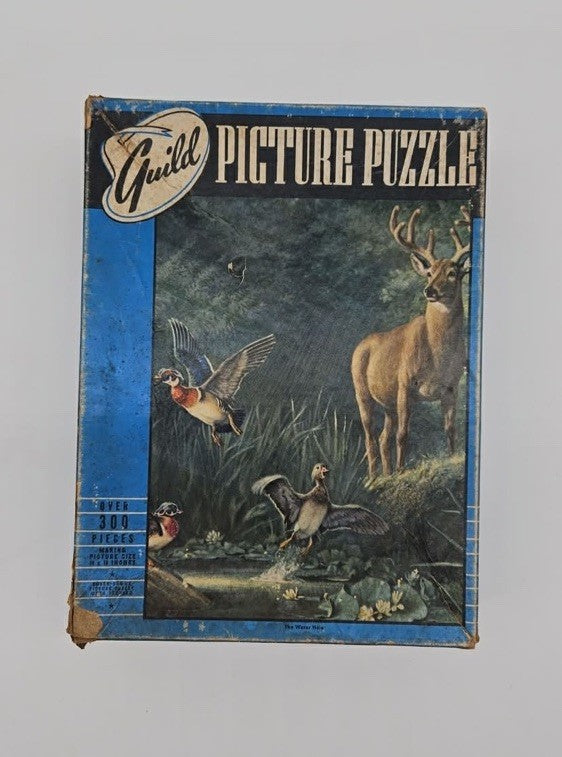 Vintage Picture Puzzle By Guild, The Water Hole, (V11)