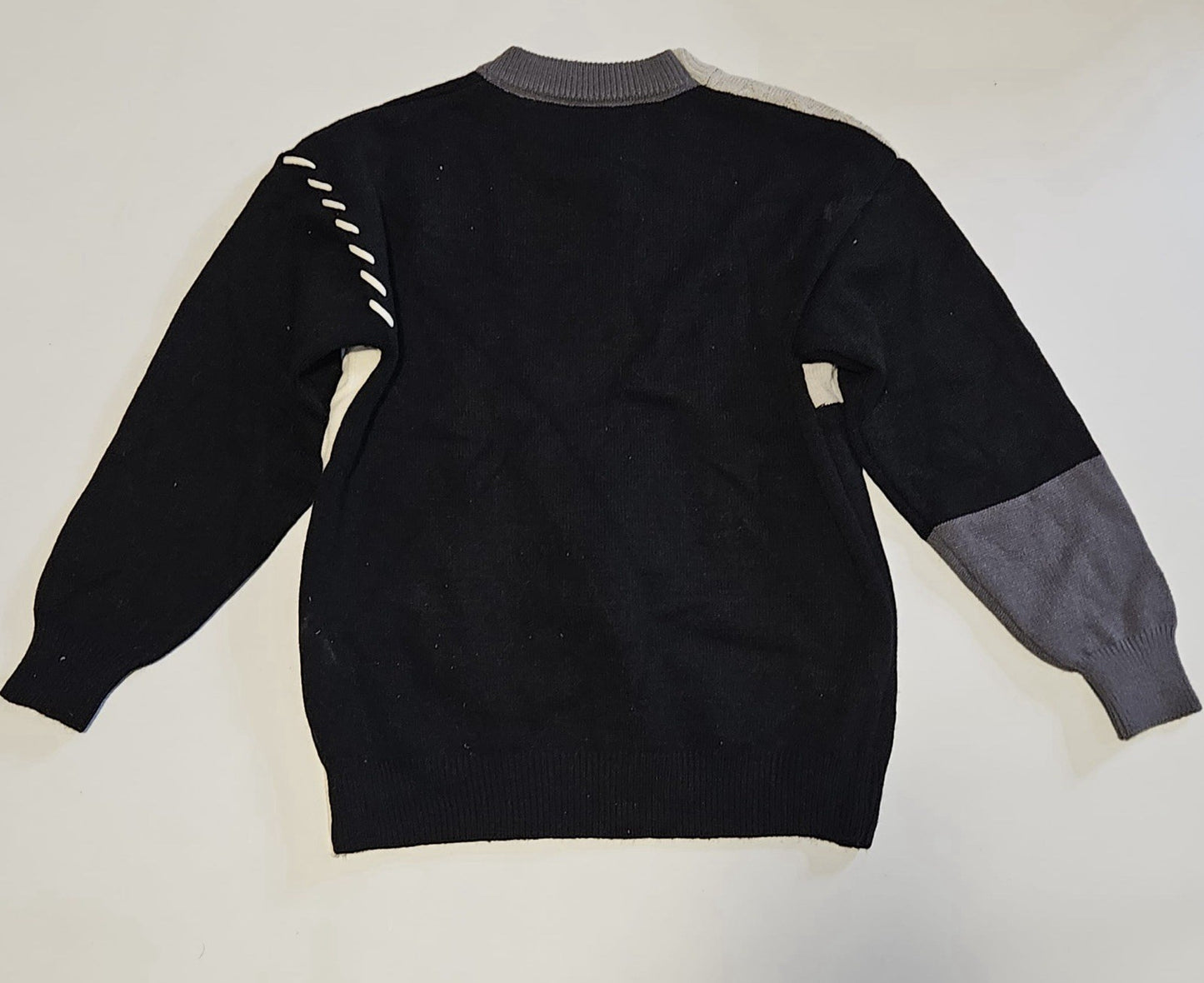 Women's Fashion Round Neck Color Stitching Twisted Knitted Sweater ~ M