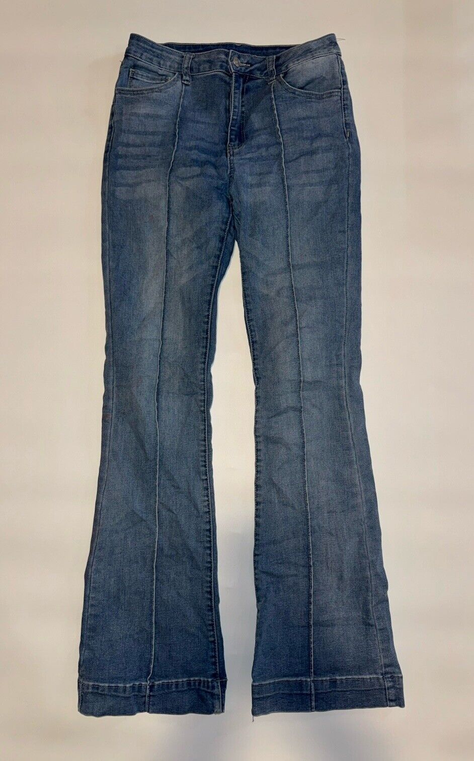 SHEIN Blue Denim High Rise Bell Bottom Jeans Women’s Size 6R