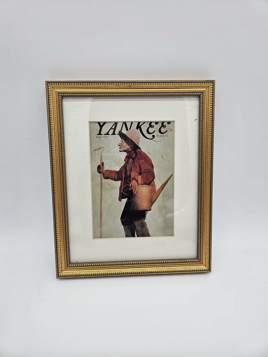 Vintage 1977 Framed Yankee Magazine Maxfield Parrish The Gardener