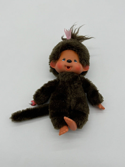 Vintage Sekiguchi Monchhichi Monkey Girl 1974 Plush Doll Mattel Stuffed Toy 8”