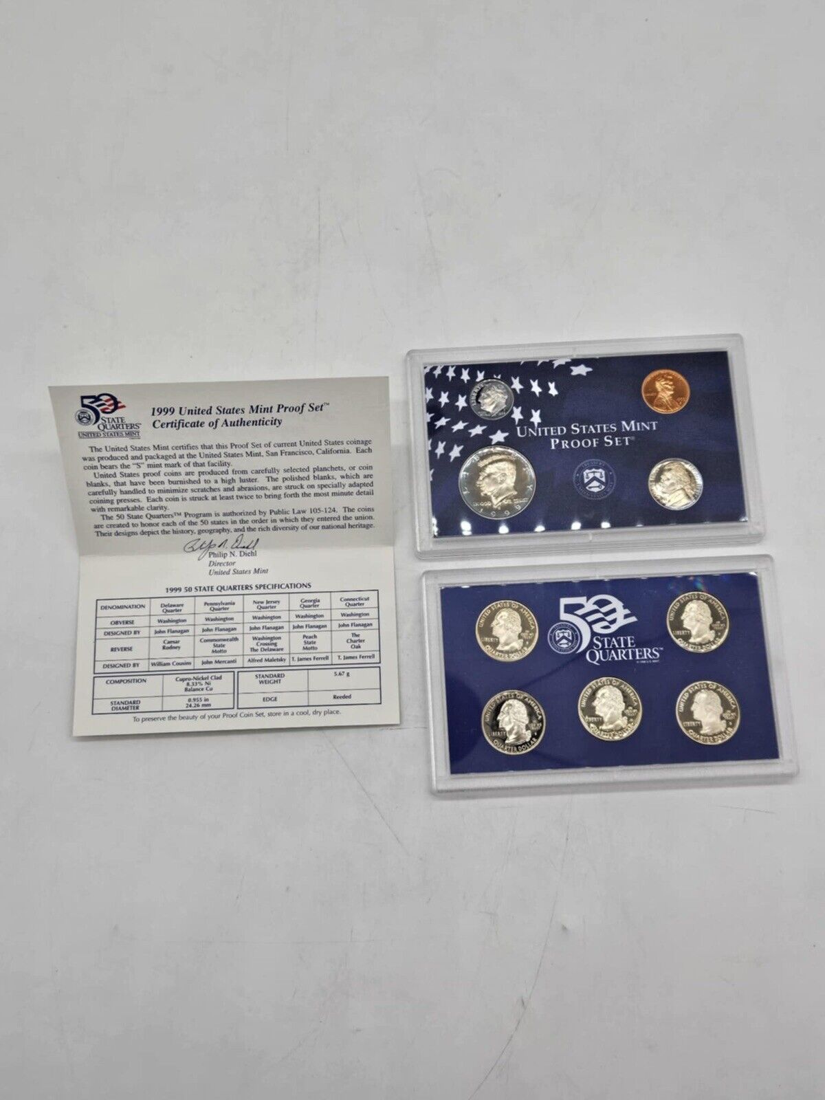 Lot of 3 Uncirculated 1999 Coins Clad Proof Set U.S. Mint  (JB01)