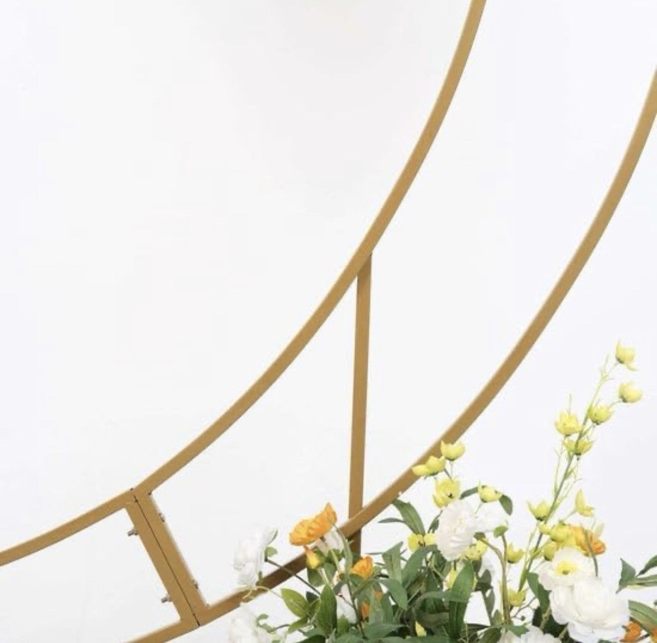 GOLD 7.5 ft Crescent Moon Metal Floral Display Frame Arch BACKDROP STAND Party