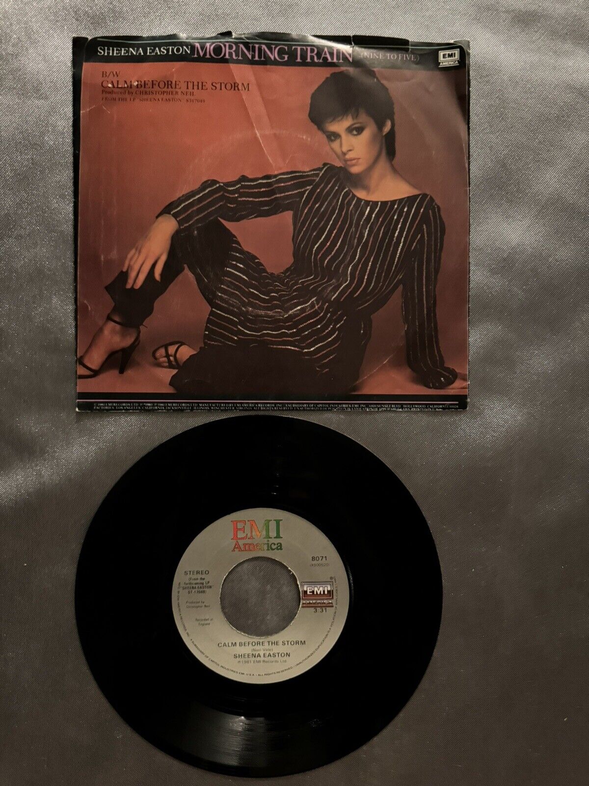 SHEENA EASTON: morning train / calm before the storm EMI 7" Single 45 RPM