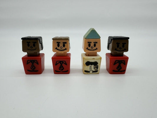 1970's Vintage Playskool Blockhead Play Friends Familiar Places Retro Set of 4