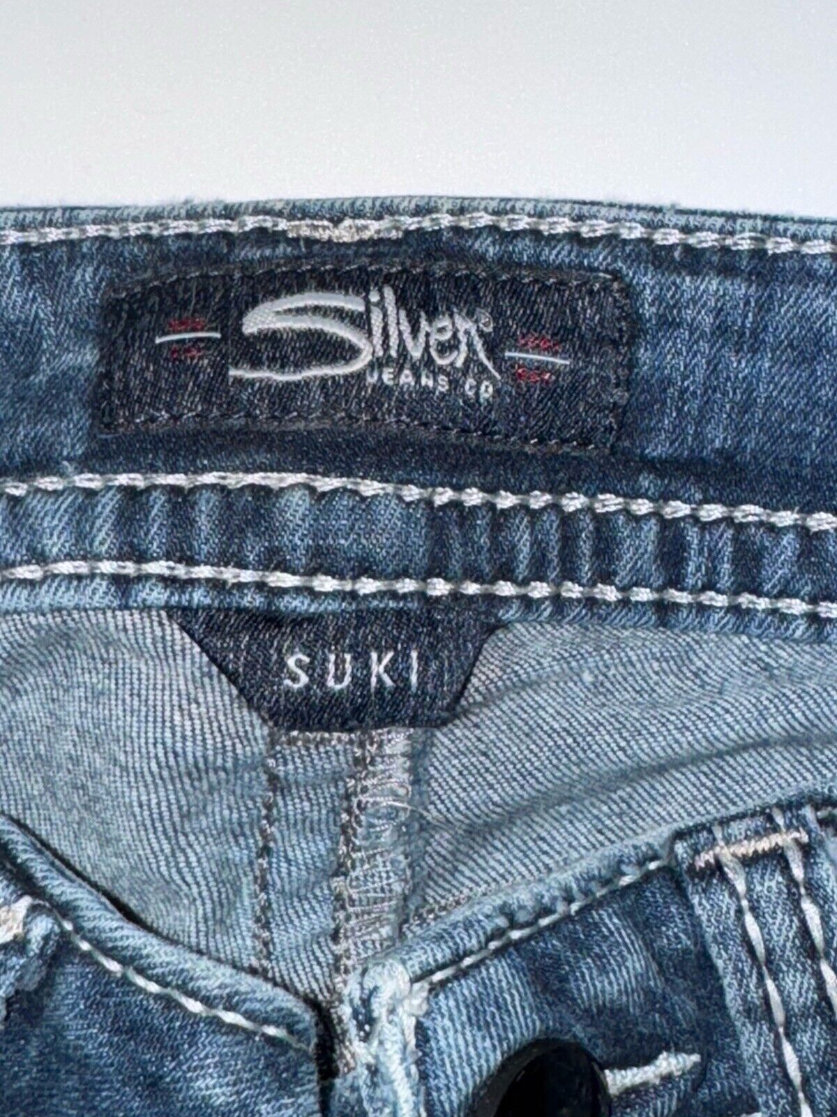 Silver Jeans Suki Capri Women's W29 L22 Dark Wash Blue Stretch Denim