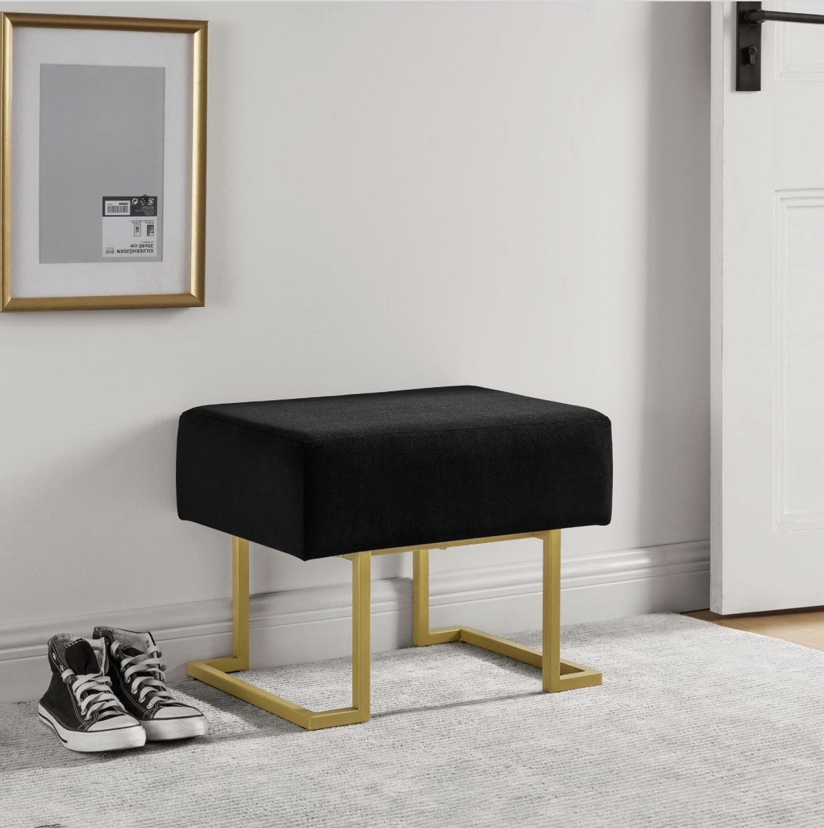 Modern Style Bedroom Single Seat Bench, Cushioned Bed end Stool ~ DEEP GREEN