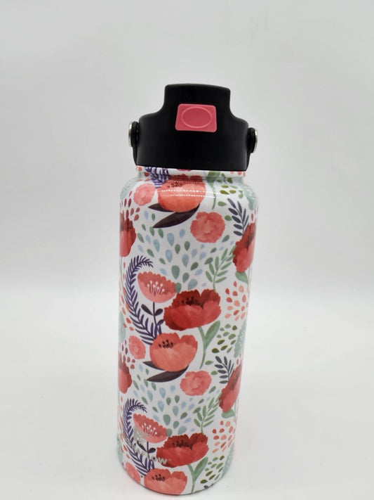 Hydraflow Hybrid Triple Wall Vacuum Insulated Water Bottle Floral Print 17 Oz