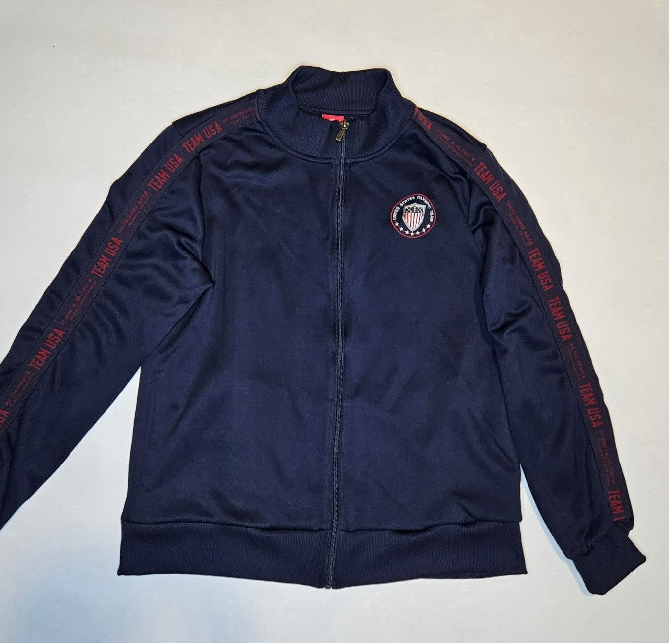 Team USA Olympic Apparel Track Jacket Navy Blue Adult Medium