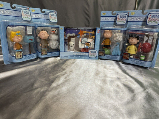 VTG Peanuts Playset Display A Charlie Brown Christmas Full Set New In Box VCTY