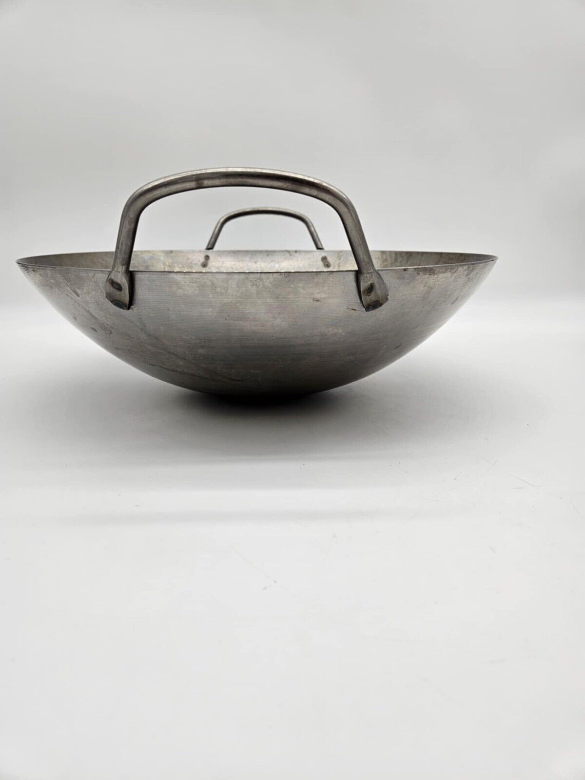 Rare Carbon Steel 14” Atlas Metal Spinning Co. Wok 3 Piece Stir Fry Cookware Set