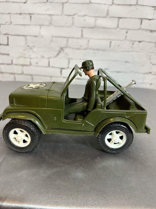 1980's Vintage GAY TOY INC. US Army J eep #650 Plastic 9" Length W/ Driver VTY