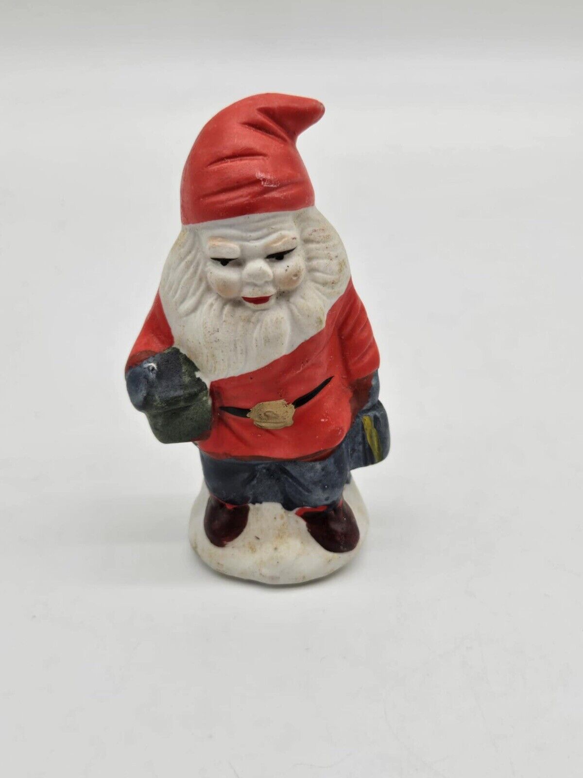Vintage Ceramic Christmas Scary Gnome Santa Figurine
