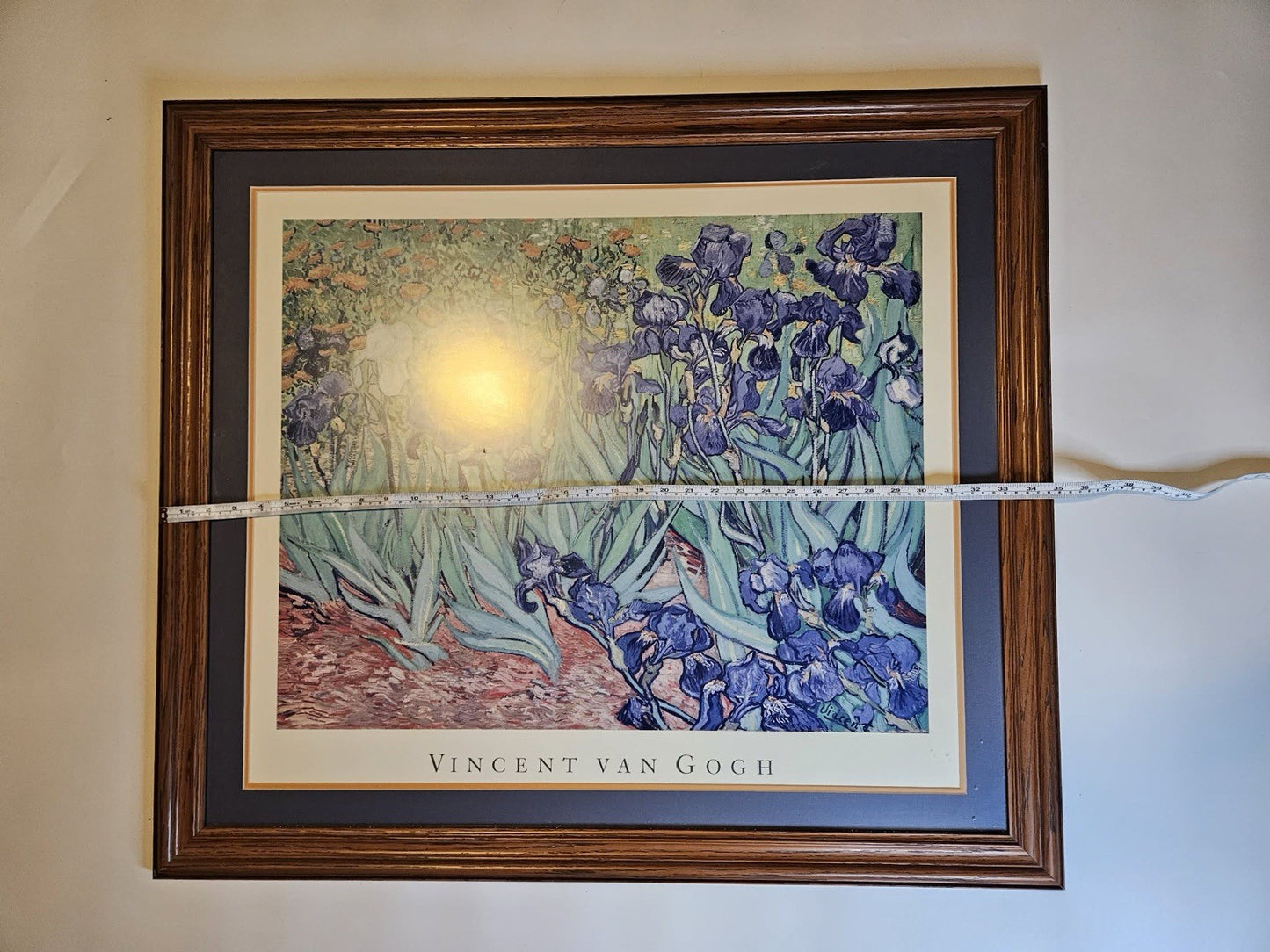 Large Framed Vincent Van Gogh Irises Print Wall Art 36x32