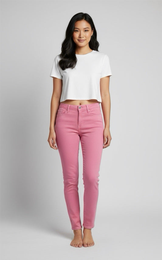 Fashion Nova Pink High Rise Skinny Jeans Womens Size 3 Small