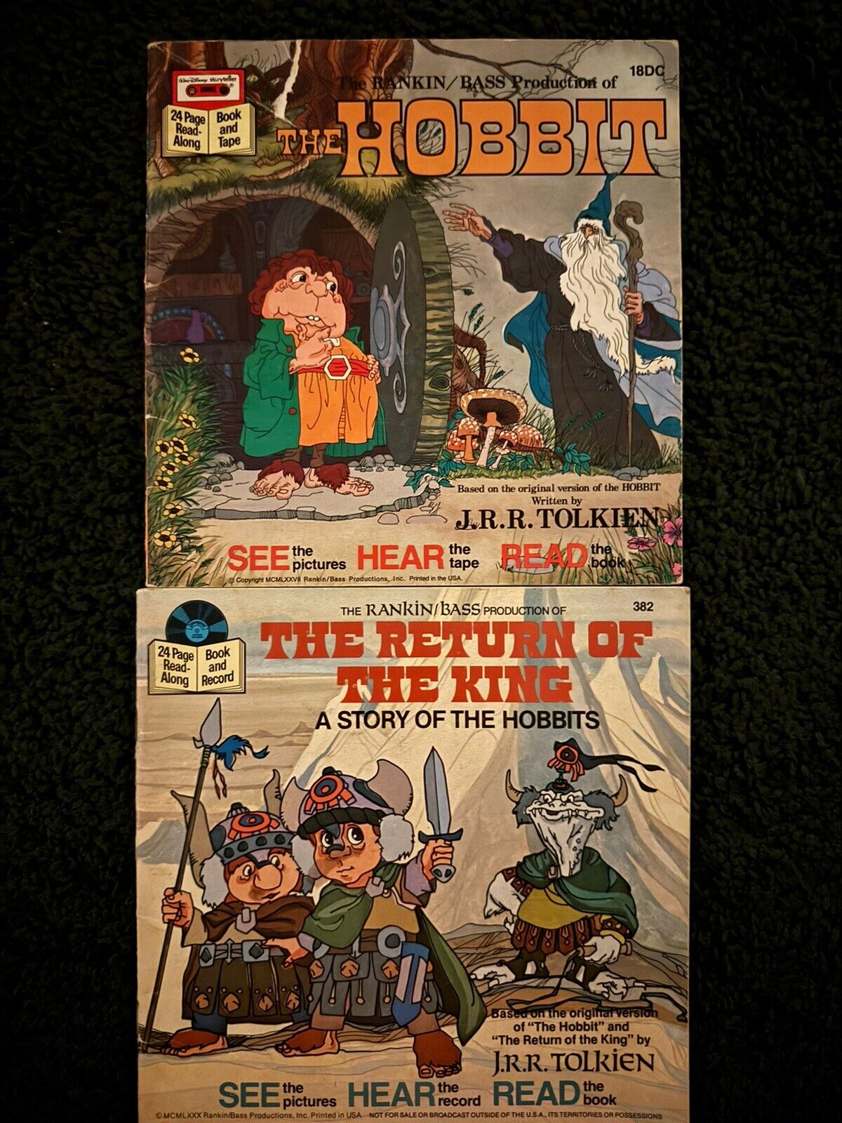 THE RETURN OF THE KING & THE HOBBIT- Walt Disney Read Along **BOOKS ONLY** VCBK
