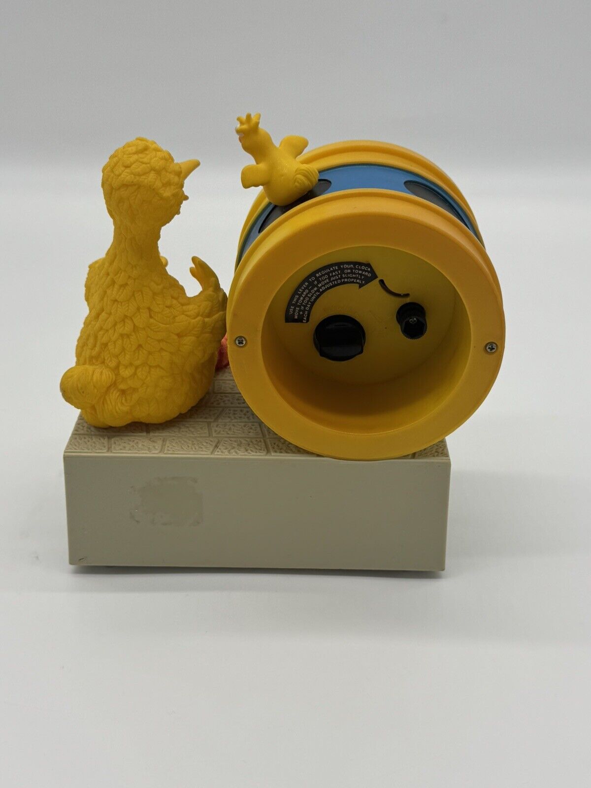 Vintage Sesame Street Big Bird Muppets Wind-Up Bradley Talking Alarm Clock Works
