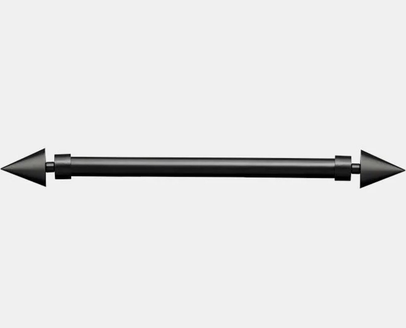 Black Adjustable Curtain Rod with Cone Finials 36–66” Includes Brackets