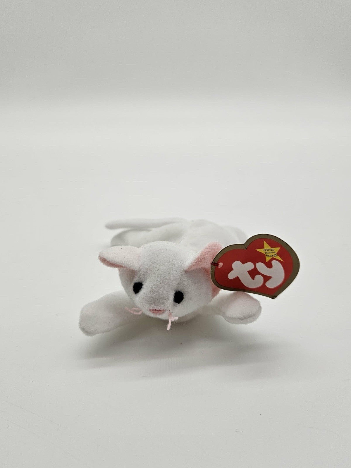 1999 Ty Teenie Beanie “Flip” The White Cat McDonald’s Happy Meal Toy