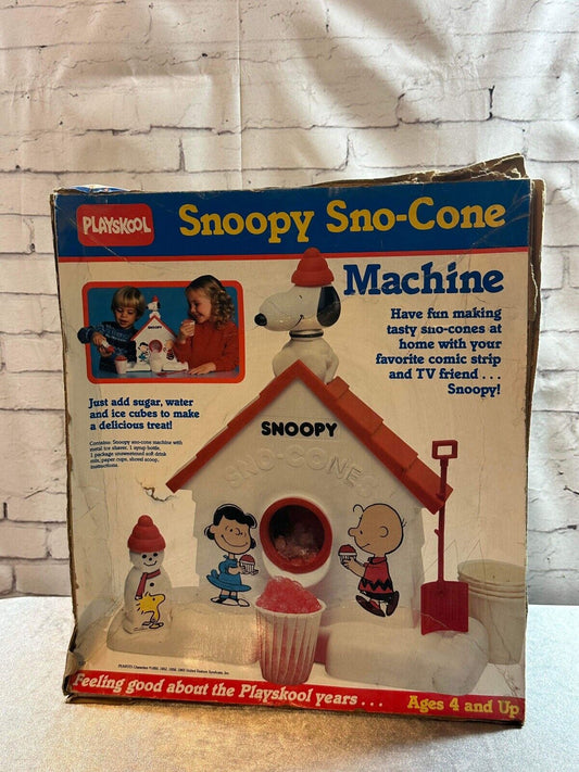 1980's Playskool Snoopy Sno-Cone Machine w/ Original Box Vtg Peanuts Themed Toy