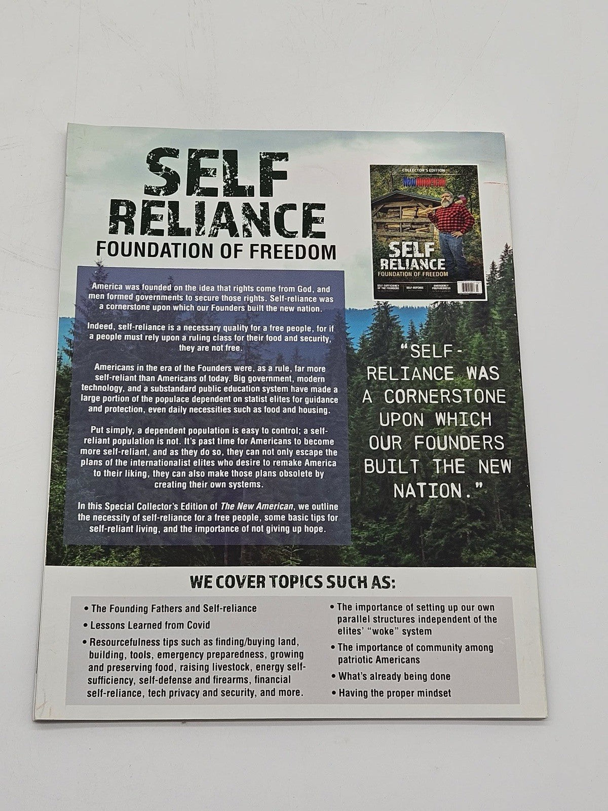 NEW AMERICAN MAGAZINE | SPECIAL EDITION | SELF RELIANCE - FOUNDATION OF FREEDOM