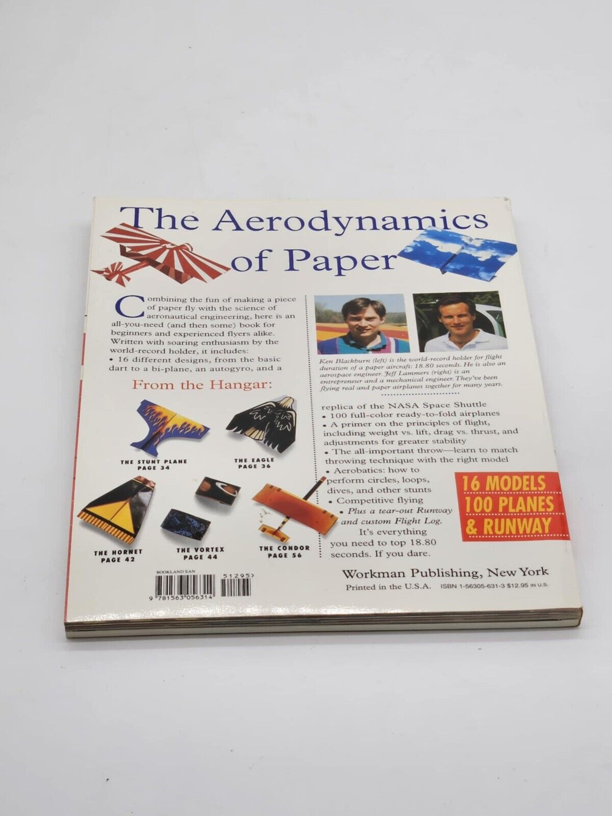 The World Record Paper Airplane Book By Ken Blackburn & Jeff Lammers