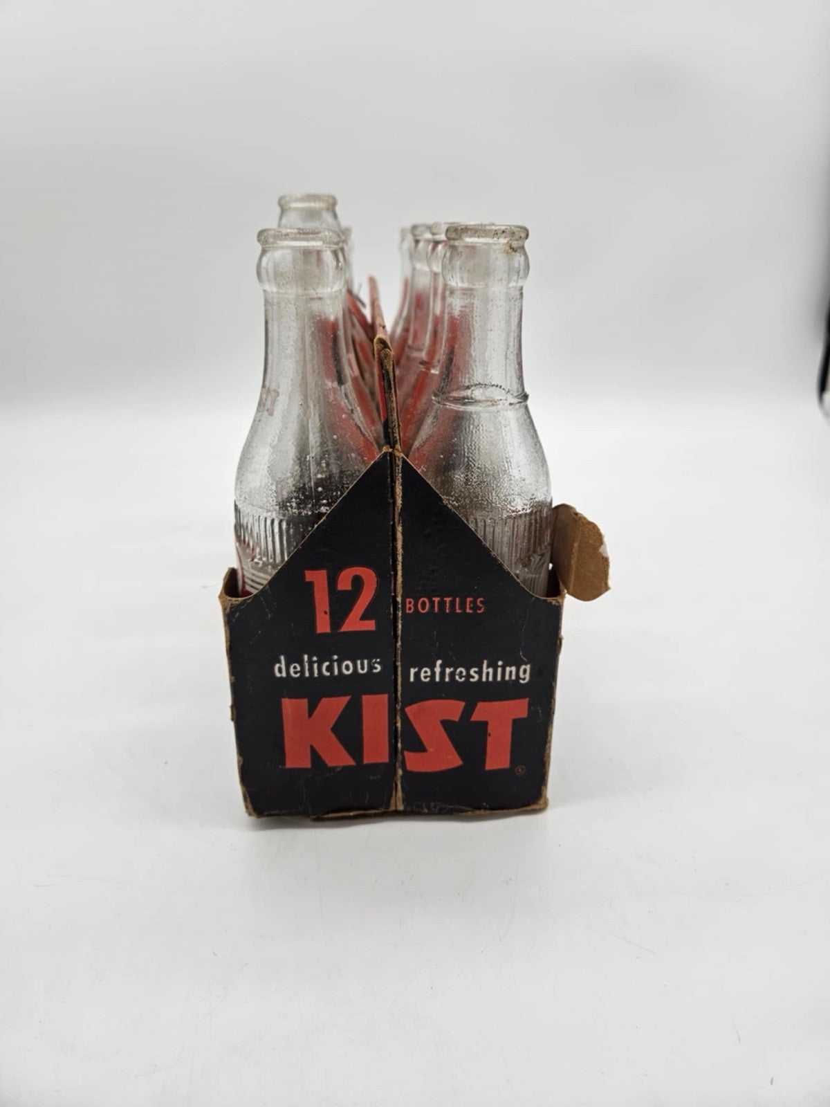 Vintage 12 Pack of Kist Soda (11) Bottles 10 Oz & 1 Ting Bottle