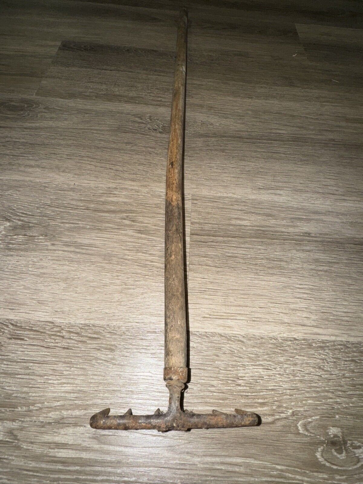 Vintage 7 Tine Hand Cultivator Hand Rake Wood Handle Garden Tool 27”
