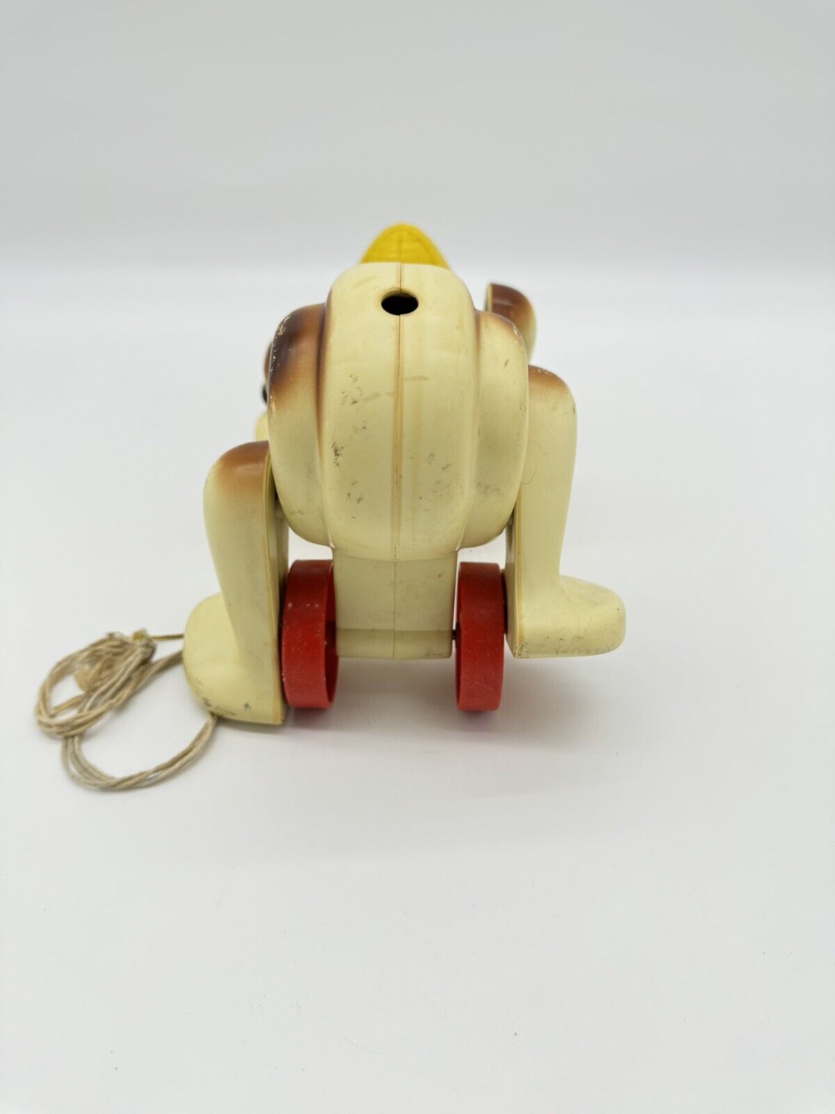 Vintage 1970s Hasbro 574 Digger Sniffing Detective Dog Plastic Pull Toy 14"