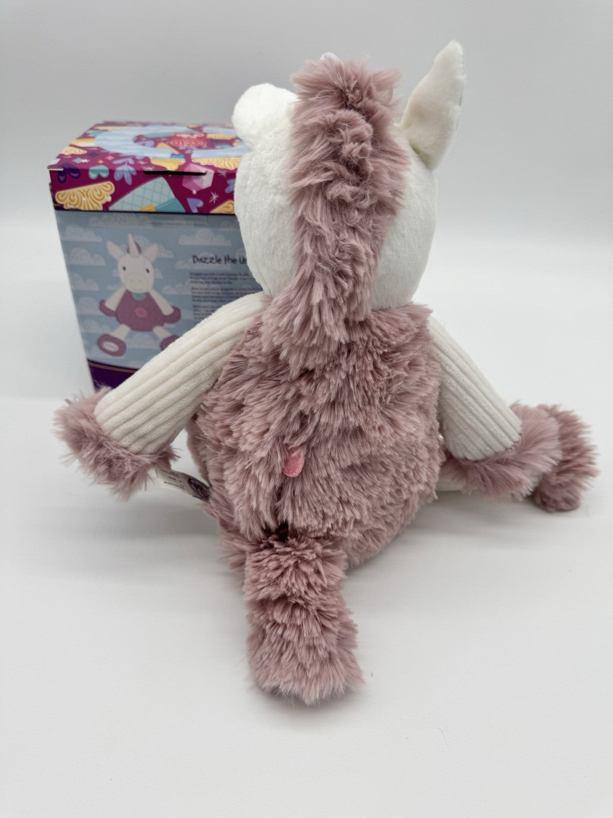 Scentsy Buddy Dazzle the Unicorn White Pink Pom Poms Stuffed Animal