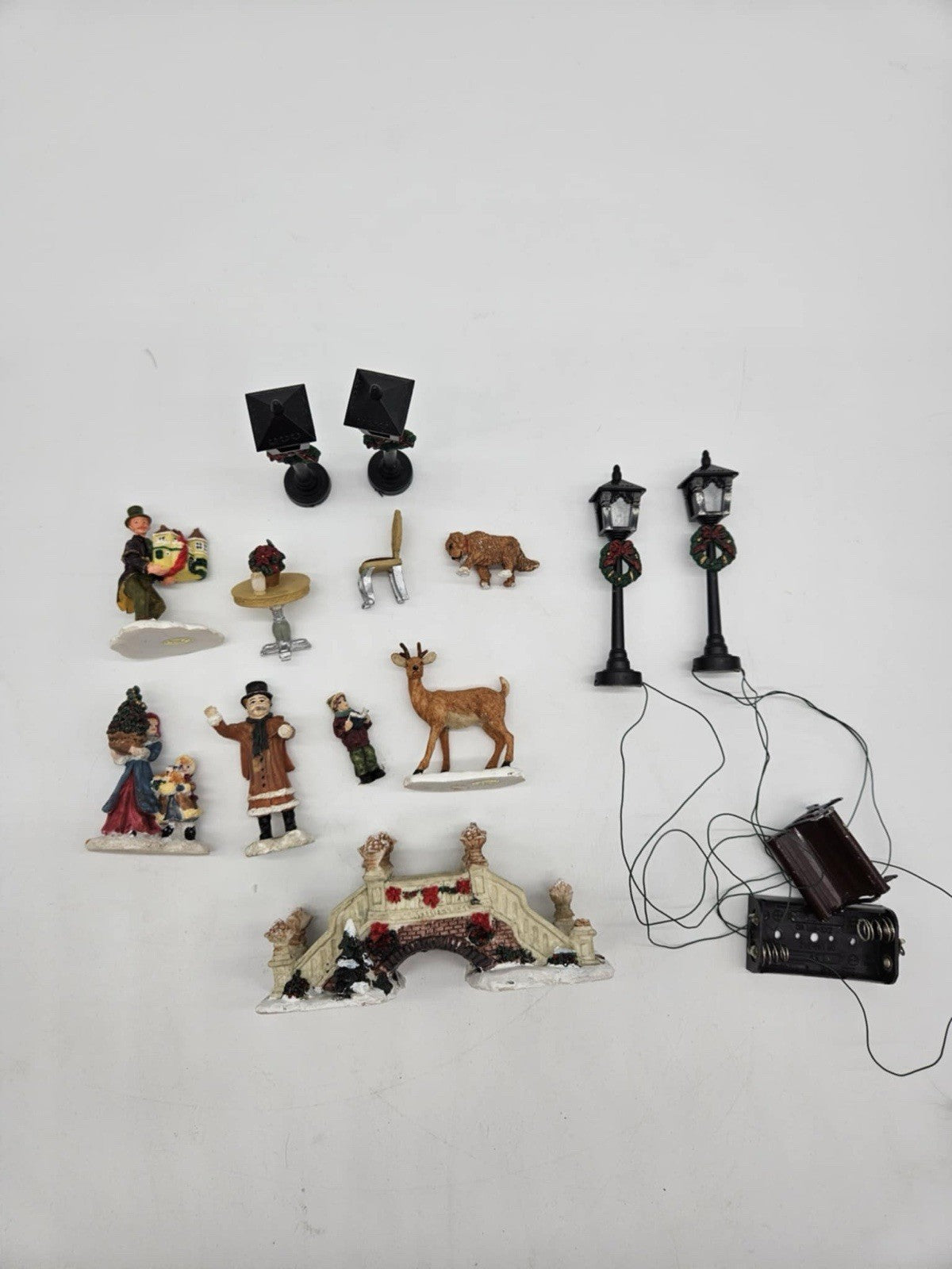 Vintage 90s Christmas Lemax Village People Figurines  Lot Of 14 pc Horse Fireman