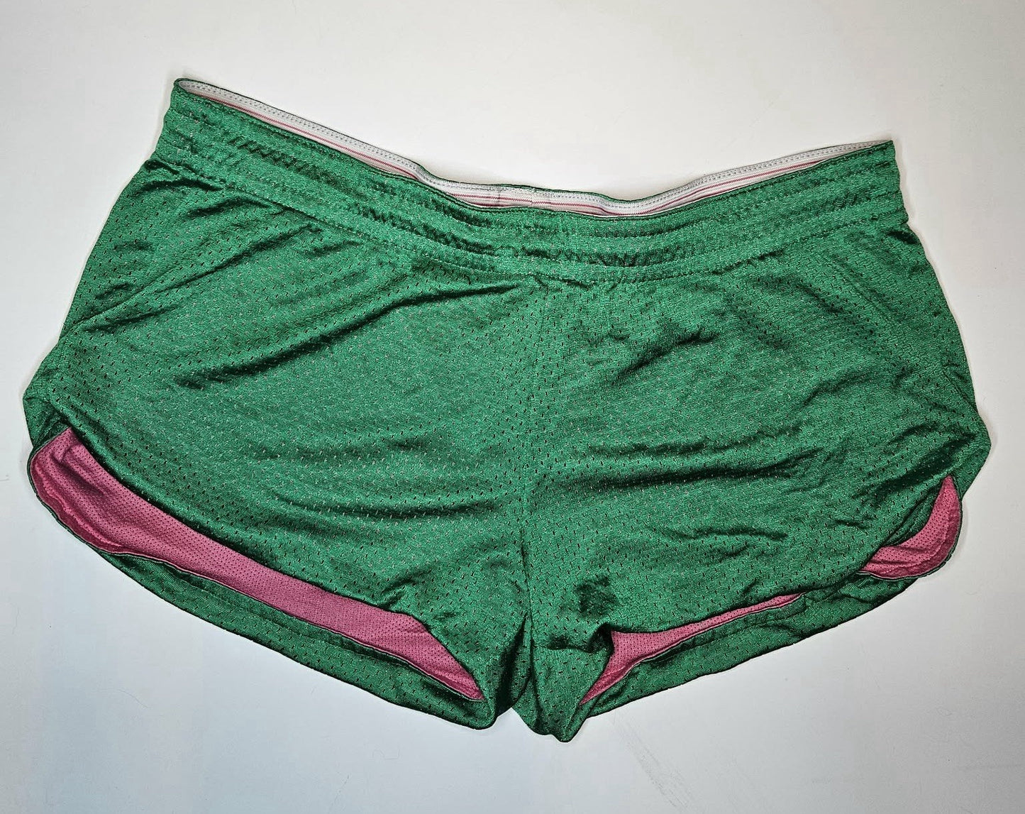 Nike Dri-FIT Reversible Mesh Running Shorts Green Pink Size S