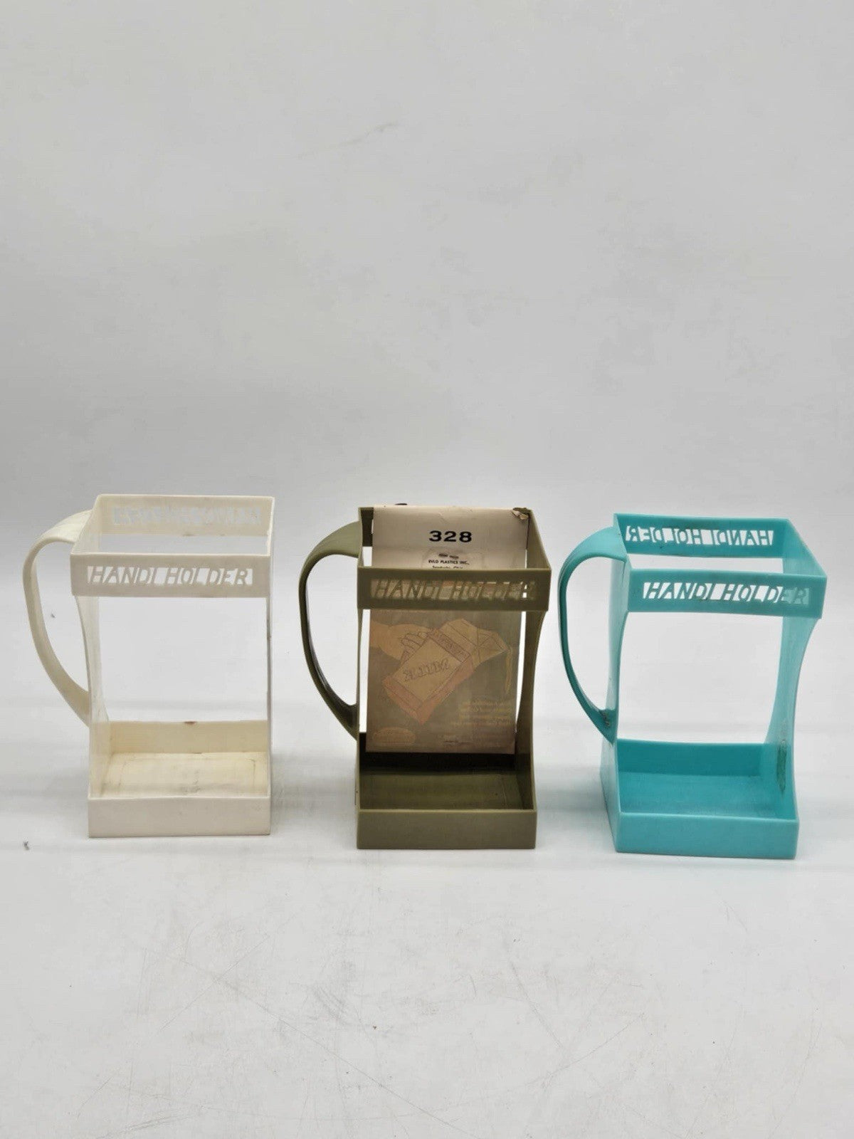3 Vintage Plastic Elvo HANDI HOLDER  1/2 Gal Milk Carton Carrier Juice ~ 1 NEW