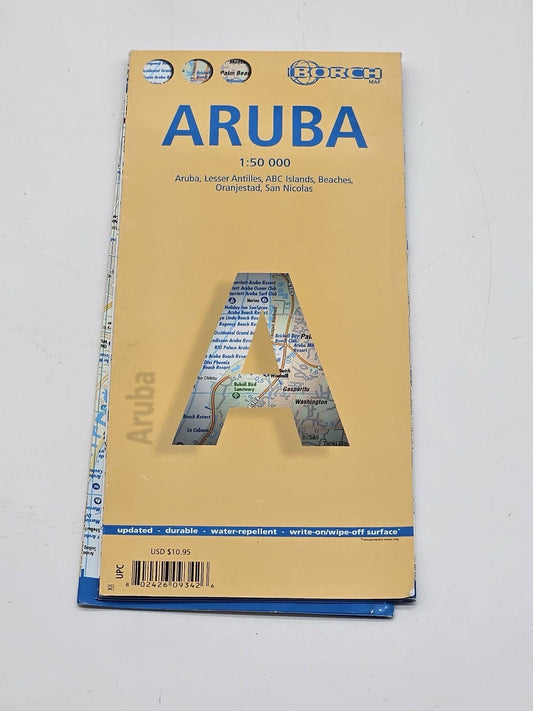 Vintage Aruba Borch Travel Map 1:50,000 Waterproof Folded Map