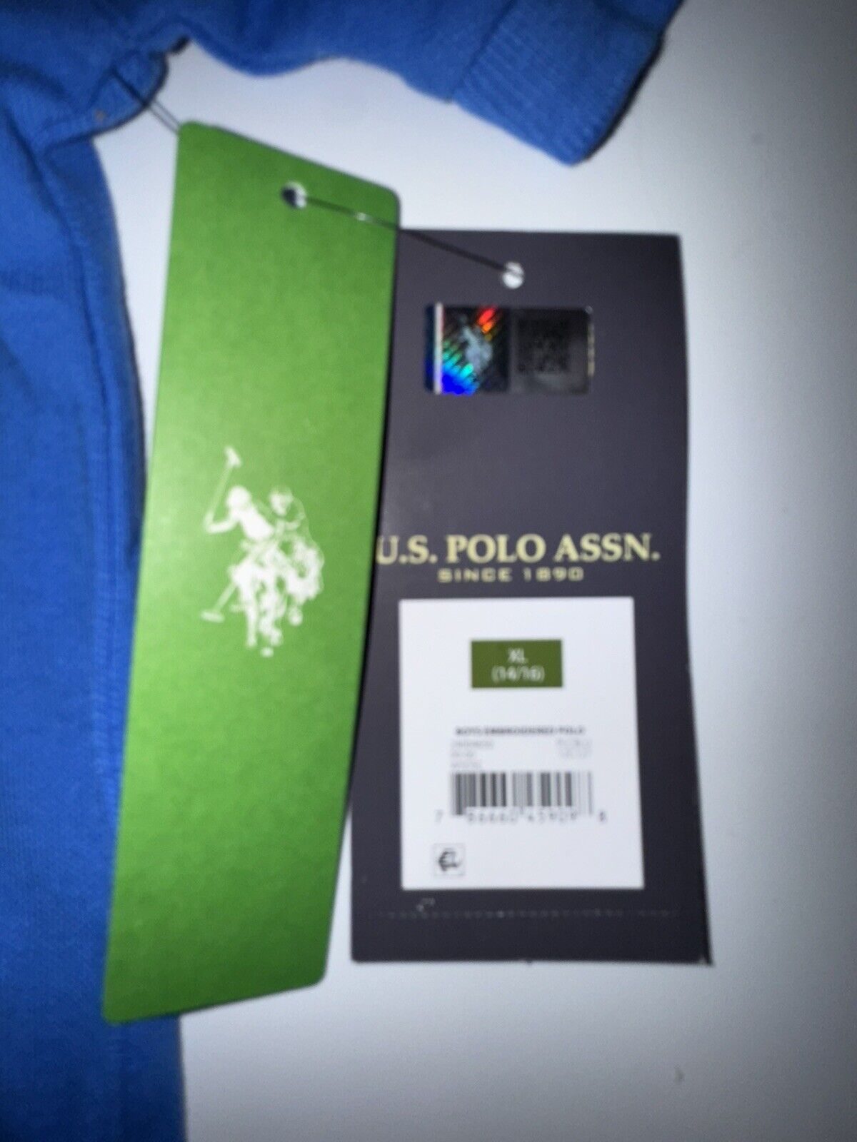US Polo Assn Boys XL (14-16) Short Sleeve Polo Shirt Blue Embroidered