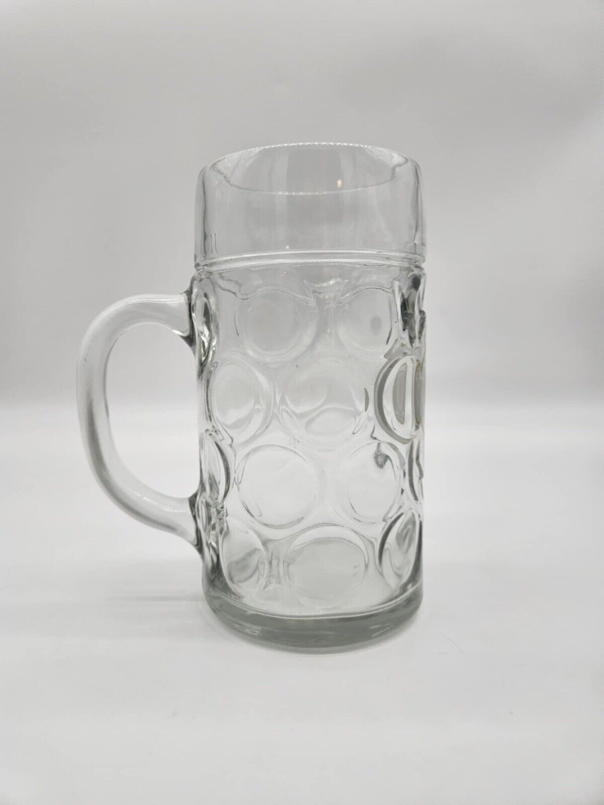 Paulaner Munchen 1 L Beer Glass, Heavy Dimpled Rastal Tankard, German Beer Mug