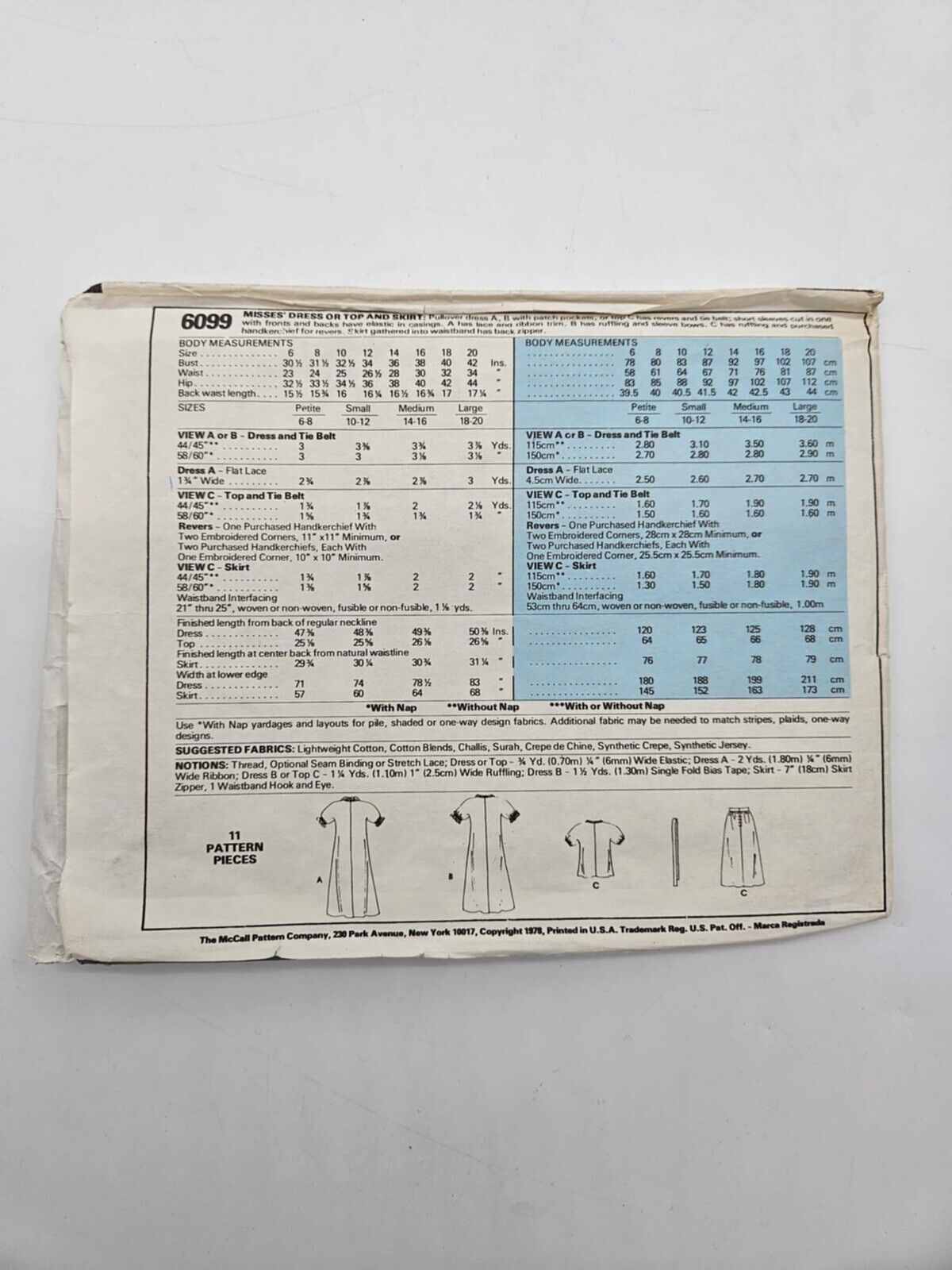 Vintage McCalls Sewing Career Patterns 6099 ~ Miss Sz Medium