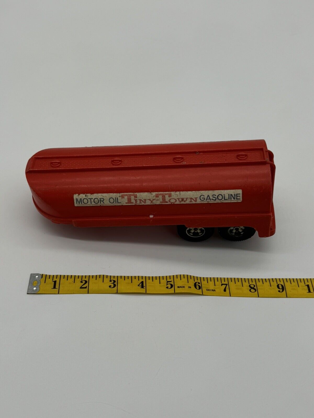 Vintage Hubley Kiddie Toy Tiny Town Motor Oil & Gasoline Tanker 1950's Red 005