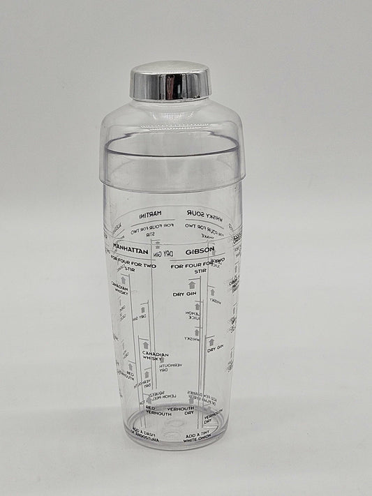 Vintage 24oz Glass Cocktail Shaker Includes Six Recipes