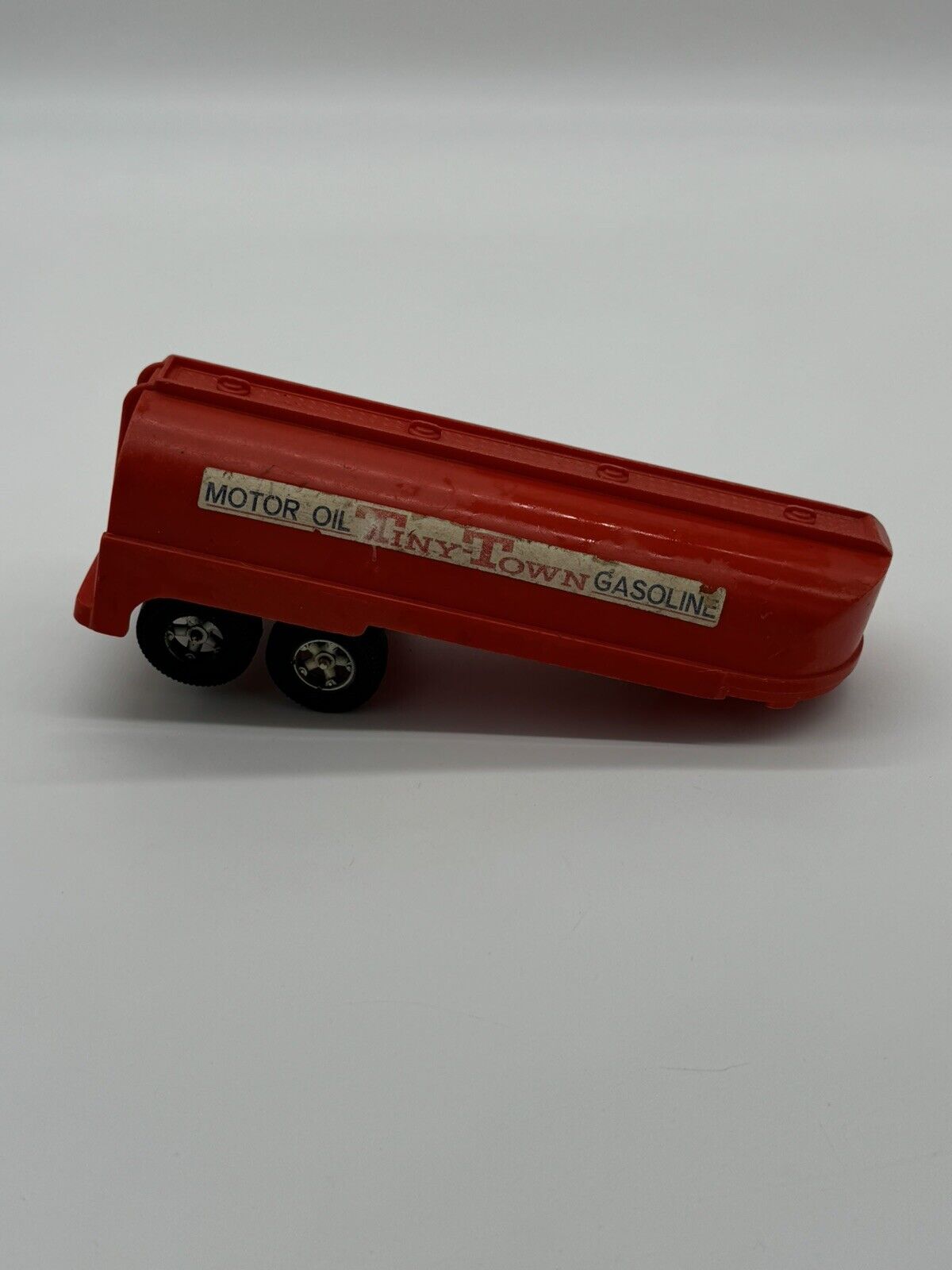 Vintage Hubley Kiddie Toy Tiny Town Motor Oil & Gasoline Tanker 1950's Red 005